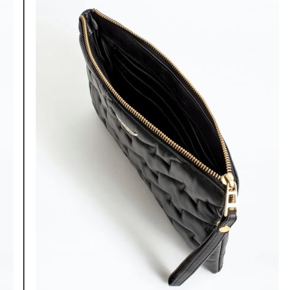 ZADIG & VOLTAIRE Wing Quilted Leather Wristlet